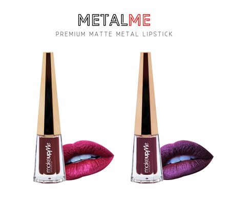Matte lipstick in tube with shimmer MetalMe #2 makeupMe LS-G-2