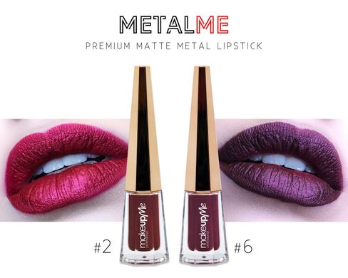 Матоая помада с шиммером #6 MetalMe makeupMe LS-G-6